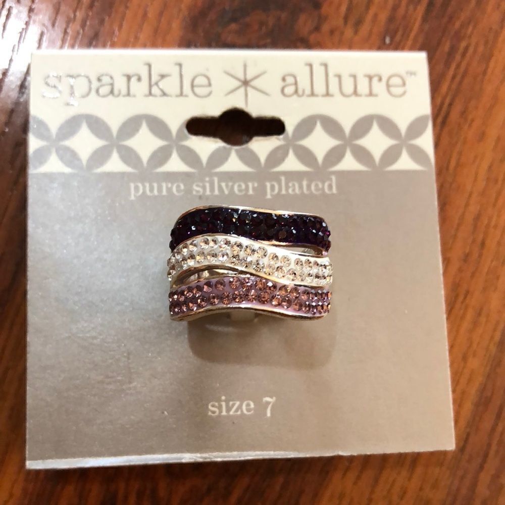 NWT Sparkle Allure Purple and silver ring size 7